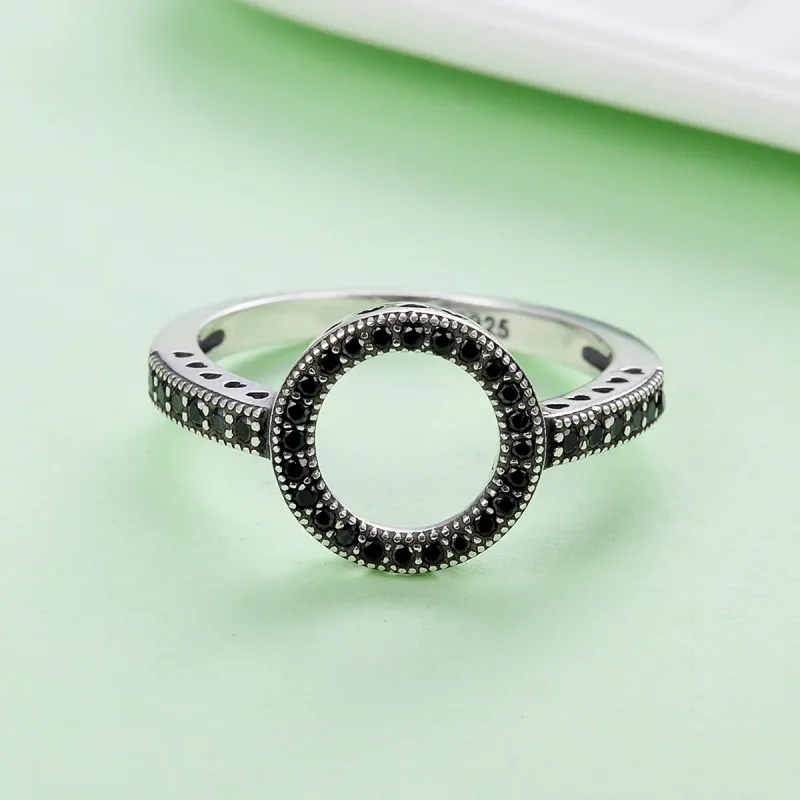 (image for) Pandora Style Silver Sparkling Halo Ring - SCR112 - View 5