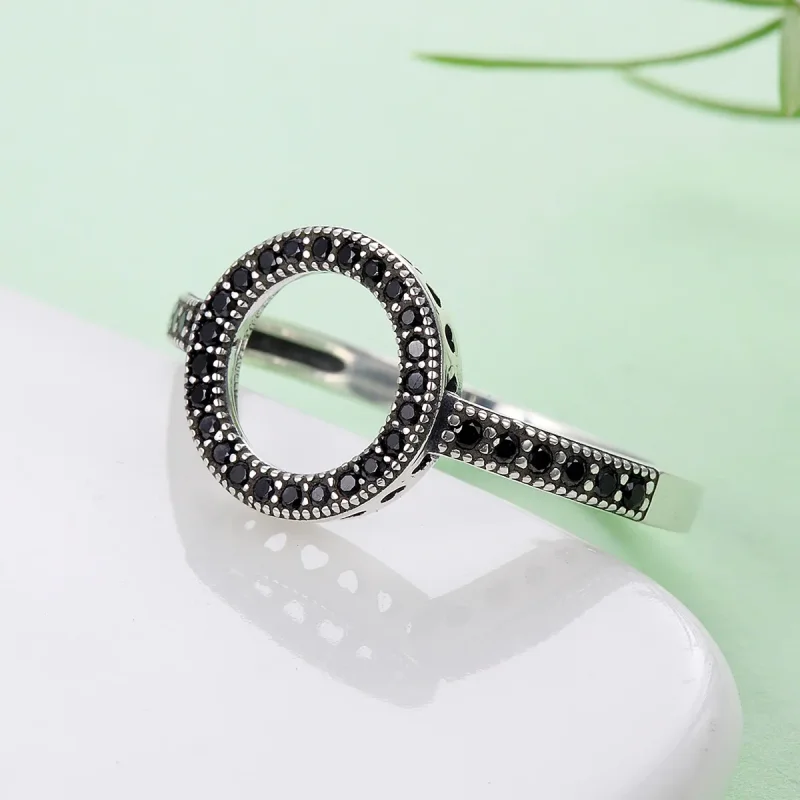 (image for) Pandora Style Silver Sparkling Halo Ring - SCR112 - View 6