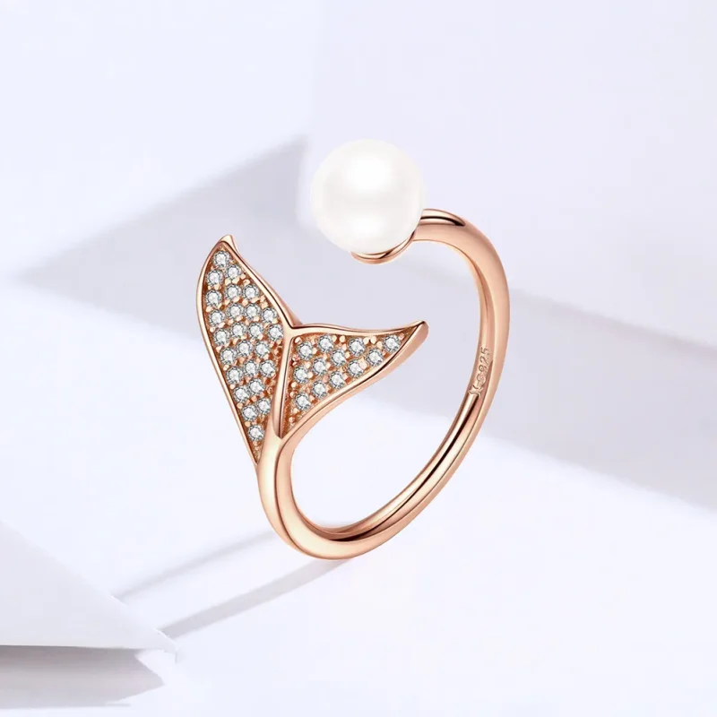 (image for) Pandora Style Silver Sparkling Mermaid Ring - SCR286 - View 2