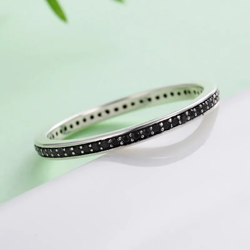 (image for) Pandora Style Silver Sparkling Pots Ring - SCR114 - View 3
