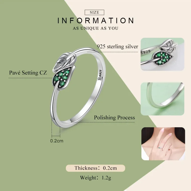 (image for) Pandora Style Silver Sprout Ring - SCR093 - View 4