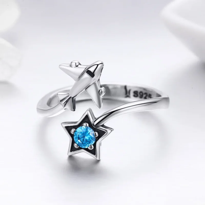 (image for) Pandora Style Silver Star Tours Ring - SCR322 - View 5