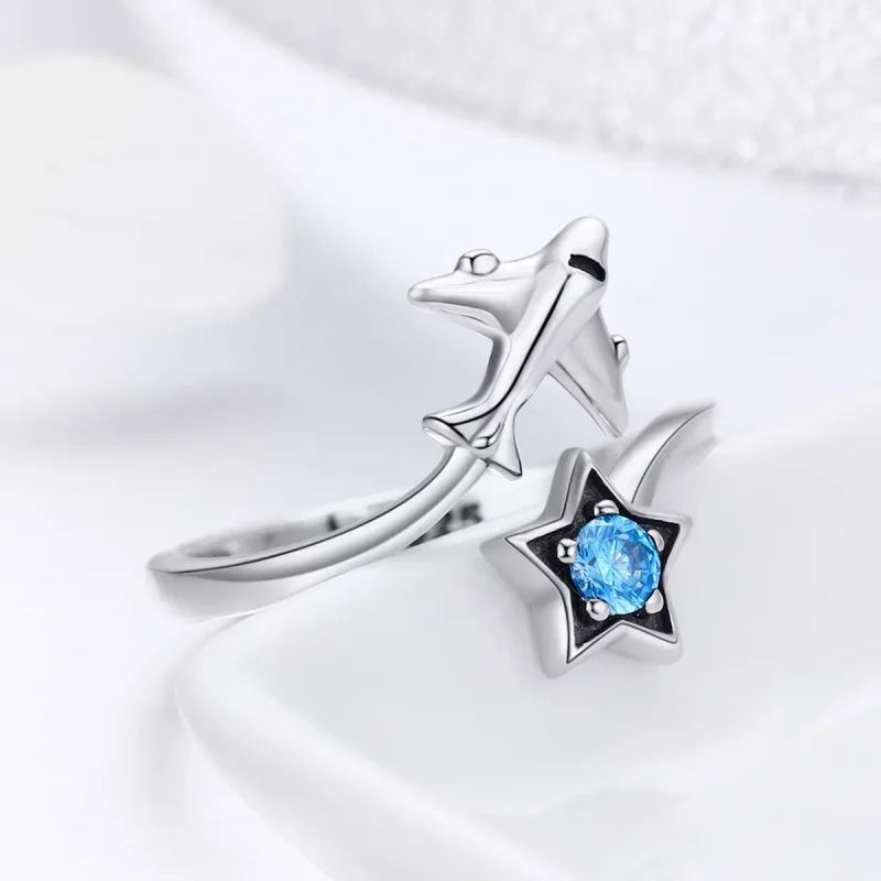 (image for) Pandora Style Silver Star Tours Ring - SCR322 - View 6