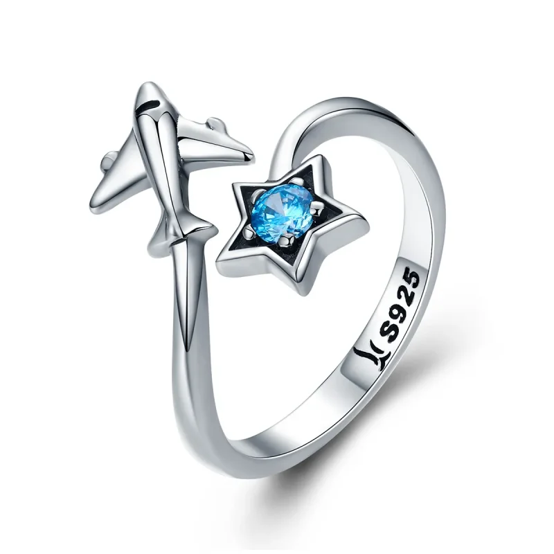 (image for) Pandora Style Silver Star Tours Ring - SCR322