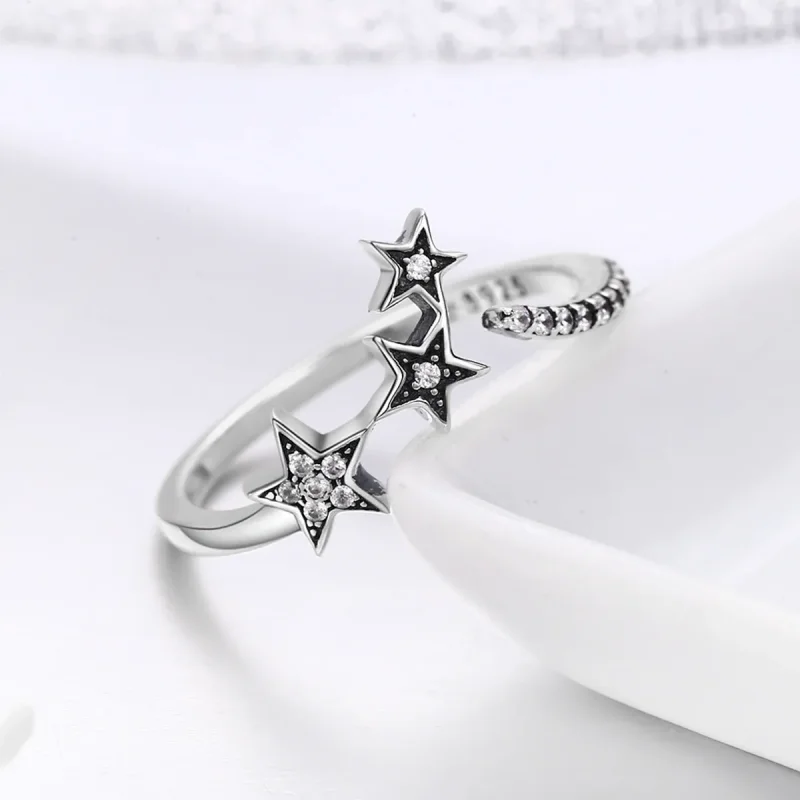 (image for) Pandora Style Silver Star Wish Ring - SCR312 - View 6