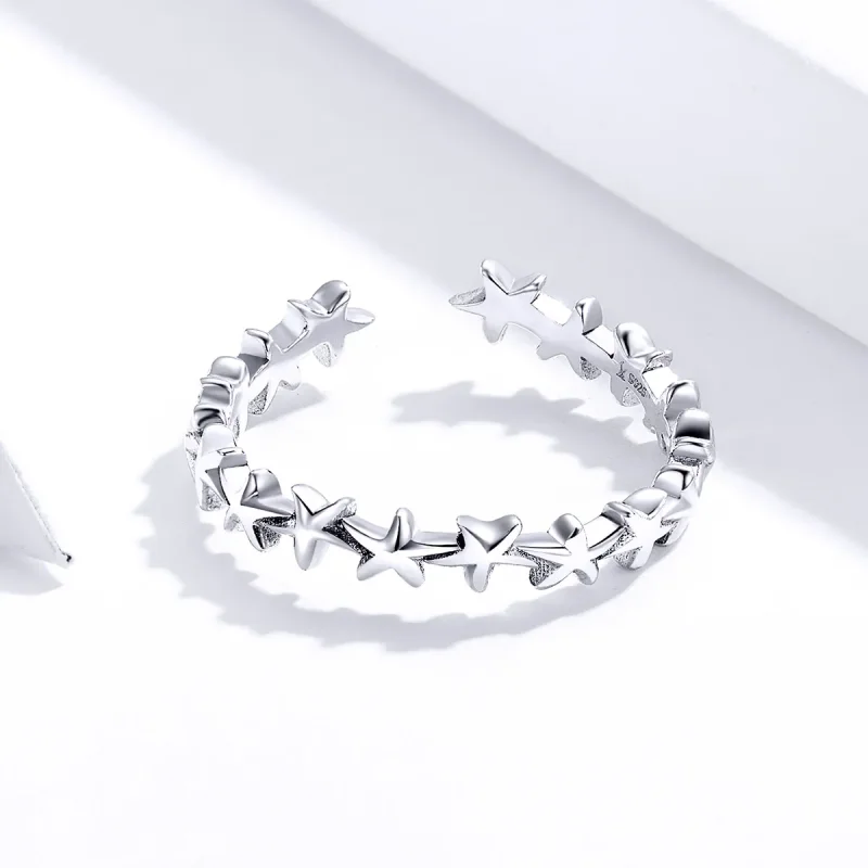 (image for) Pandora Style Silver Starfish Open Ring - SCR607 - View 2