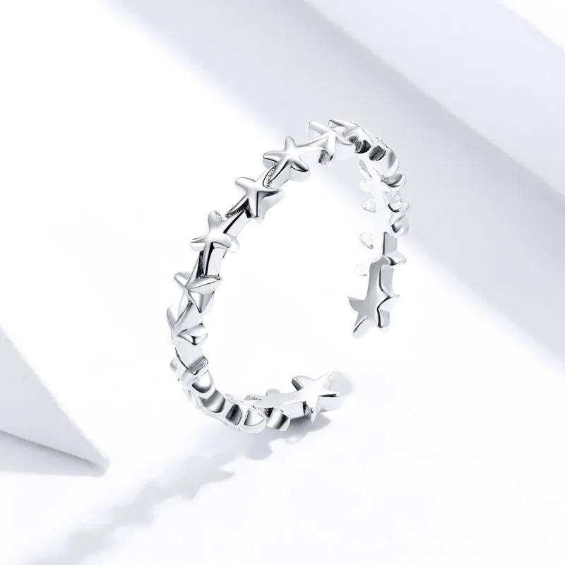 (image for) Pandora Style Silver Starfish Open Ring - SCR607 - View 4