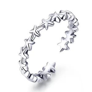 (image for) Pandora Style Silver Starfish Open Ring - SCR607