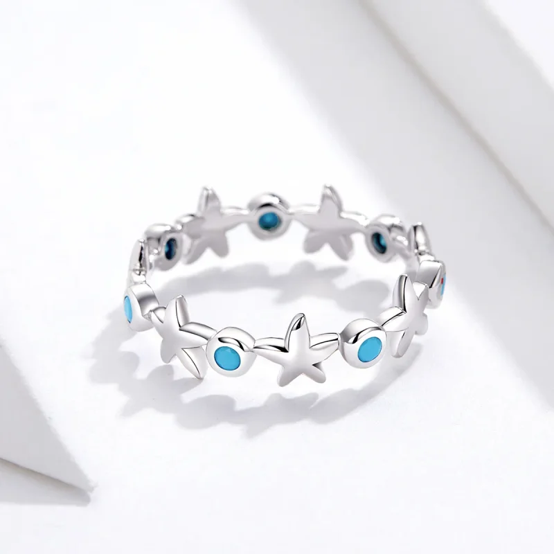 (image for) Pandora Style Silver Starfish Ring - SCR527 - View 2