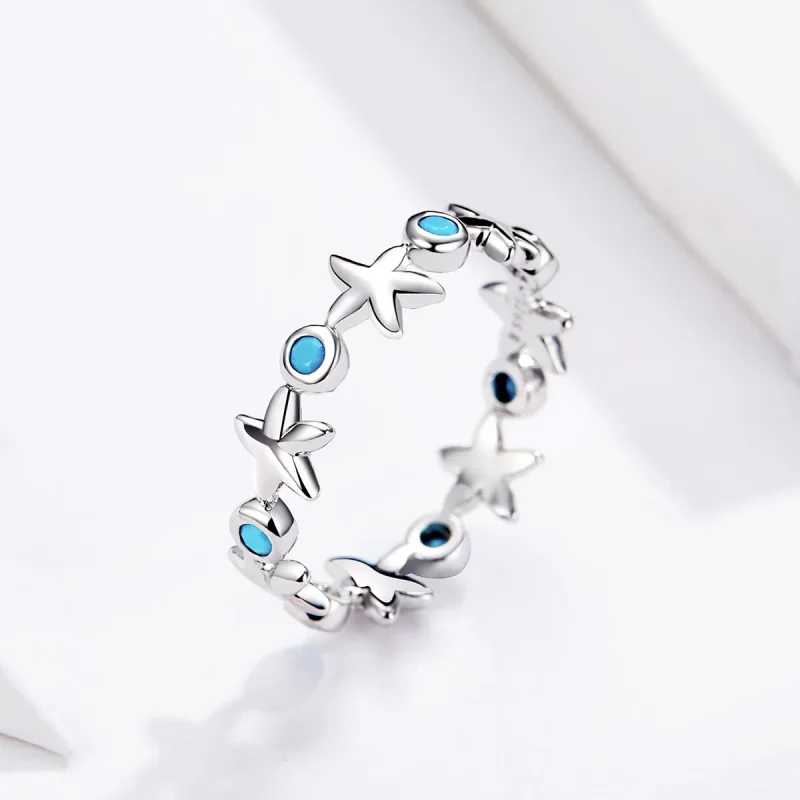 (image for) Pandora Style Silver Starfish Ring - SCR527 - View 4