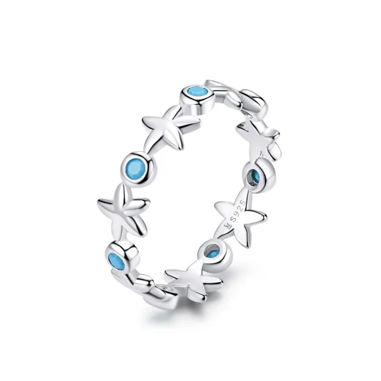 (image for) Pandora Style Silver Starfish Ring - SCR527
