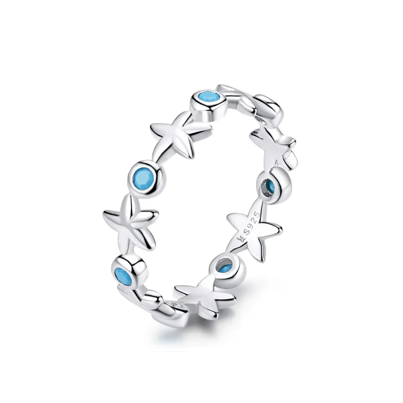 (image for) Pandora Style Silver Starfish Ring - SCR527