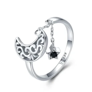 (image for) Pandora Style Silver Starlight Moon Ring - SCR479
