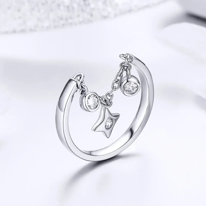 (image for) Pandora Style Silver Starry Sky Ring - SCR408 - View 3