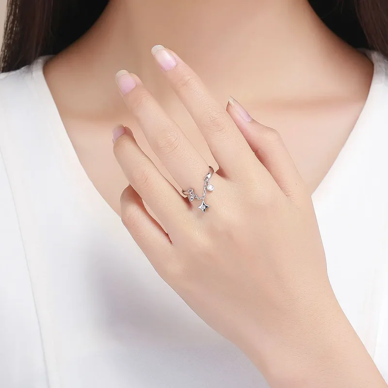 (image for) Pandora Style Silver Starry Sky Ring - SCR408 - View 5