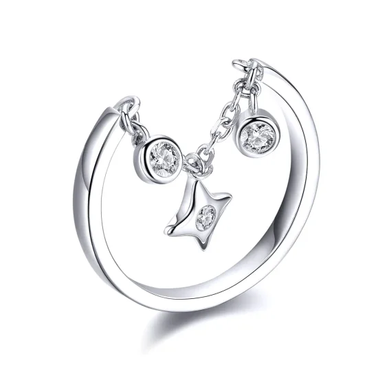 (image for) Pandora Style Silver Starry Sky Ring - SCR408