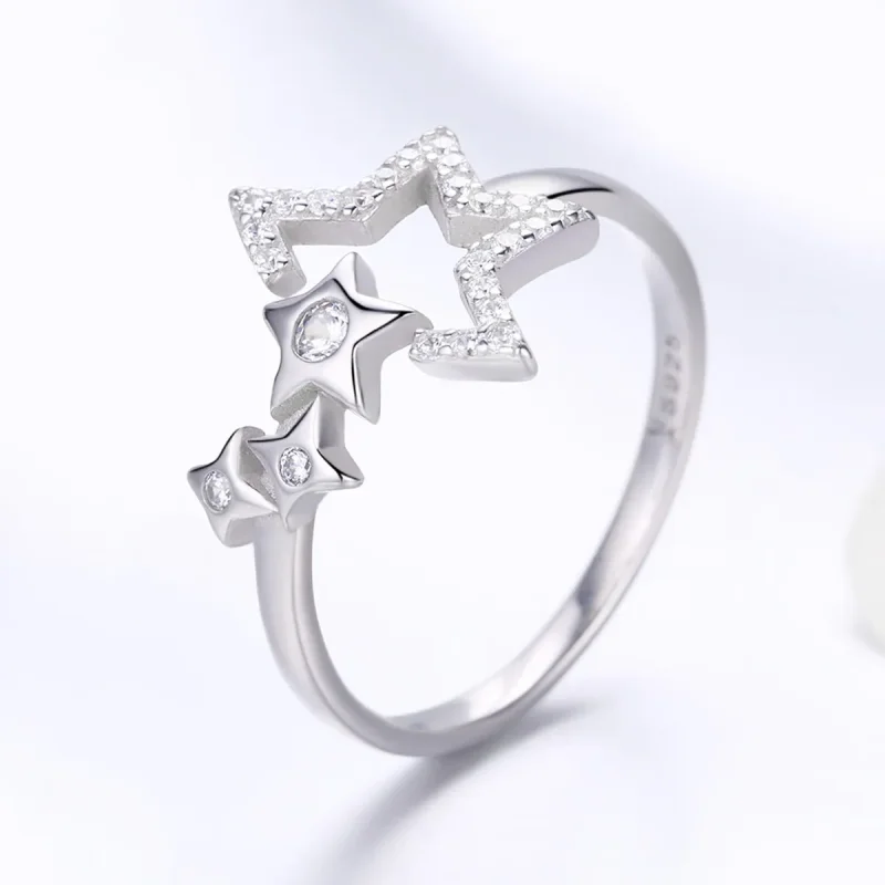 (image for) Pandora Style Silver Star's Waitting Ring - SCR452 - View 2