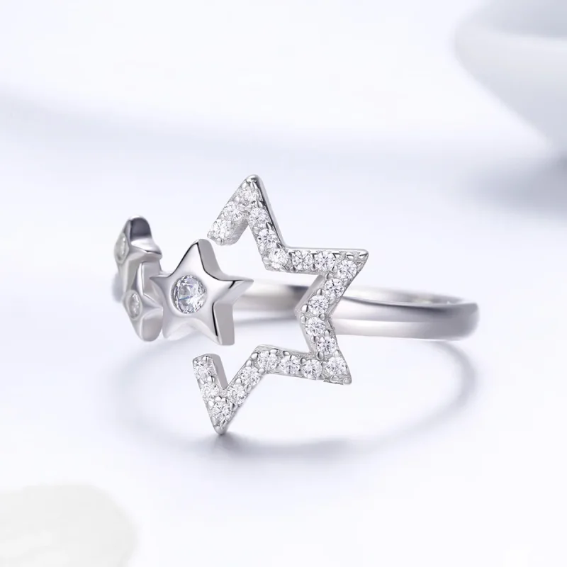 (image for) Pandora Style Silver Star's Waitting Ring - SCR452 - View 3