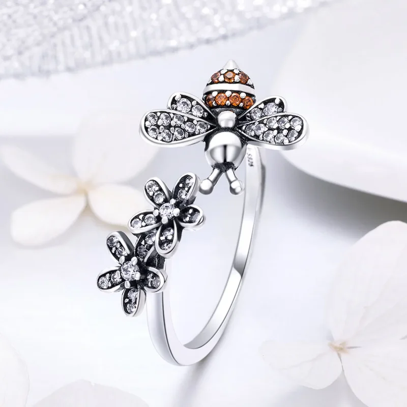 (image for) Pandora Style Silver Story of The Bee Ring - SCR422 - View 2