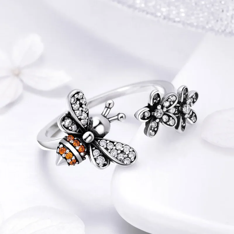 (image for) Pandora Style Silver Story of The Bee Ring - SCR422 - View 4