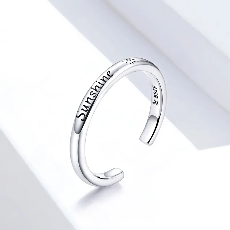 (image for) Pandora Style Silver Sunshine Open Ring - SCR649 - View 3