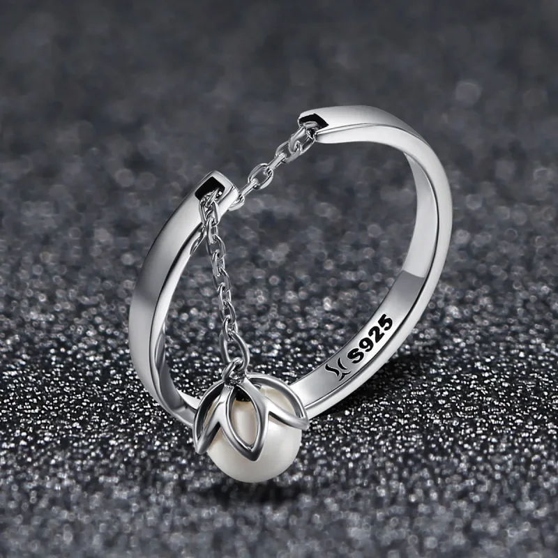 (image for) Pandora Style Silver Tears of Flowers Ring - SCR165 - View 3