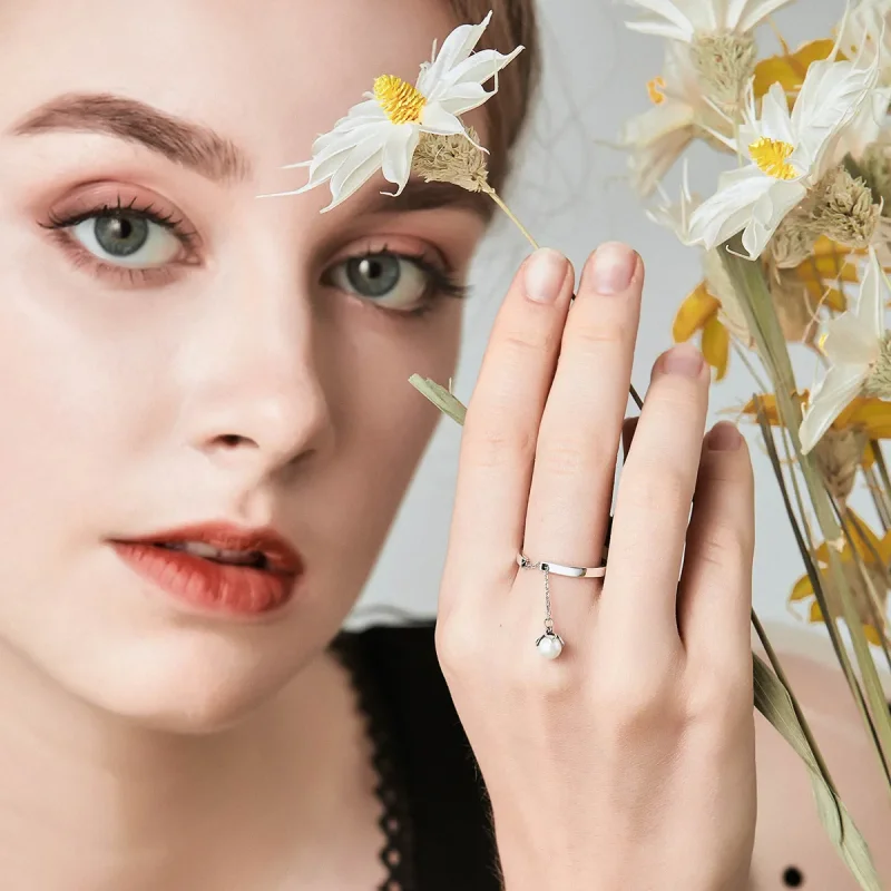 (image for) Pandora Style Silver Tears of Flowers Ring - SCR165 - View 4