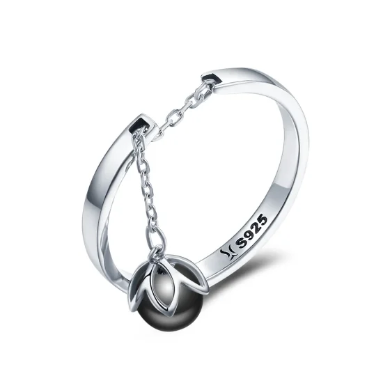 (image for) Pandora Style Silver Tears of Flowers Adjustable Ring - SCR314