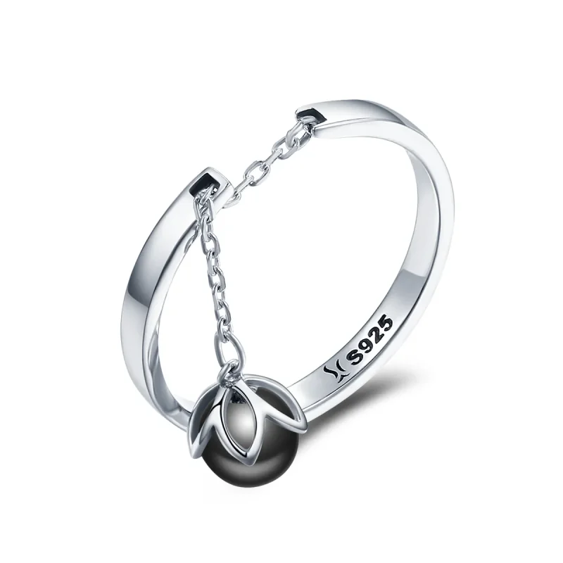 (image for) Pandora Style Silver Tears of Flowers Adjustable Ring - SCR314