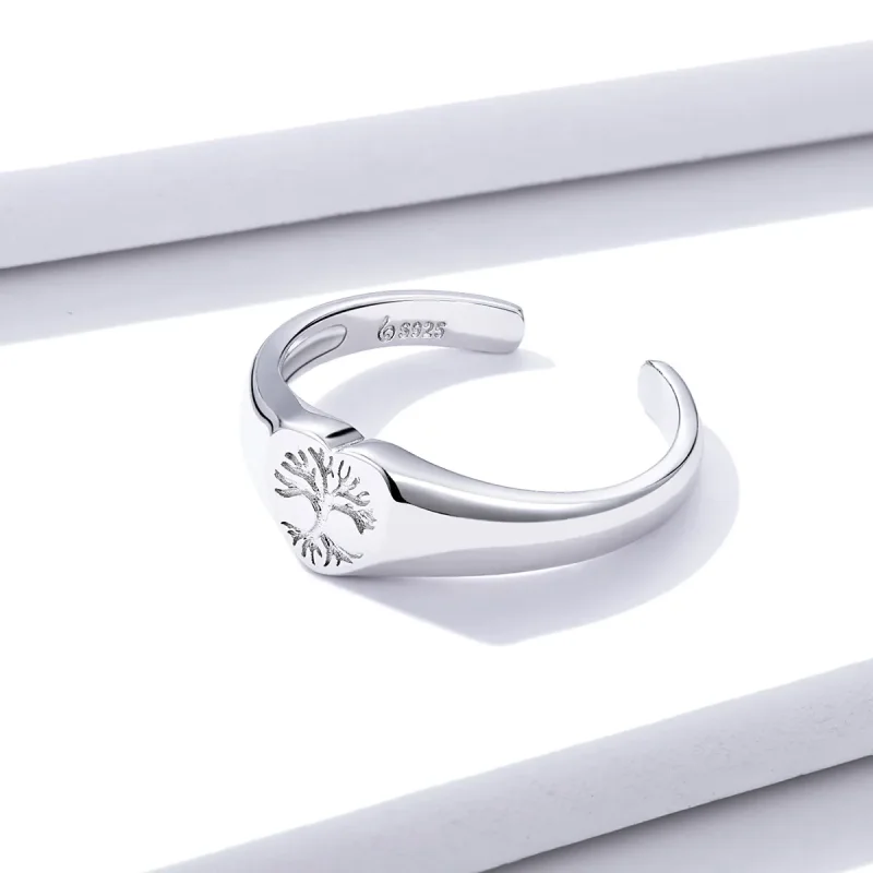 (image for) Pandora Style Silver Tree of Life Open Ring - BSR122 - View 3