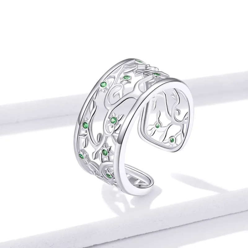 (image for) Pandora Style Silver Tree of Life Open Ring - BSR125 - View 2
