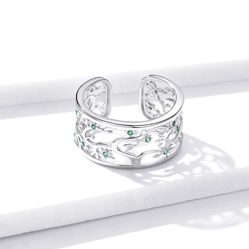 (image for) Pandora Style Silver Tree of Life Open Ring - BSR125 - View 4