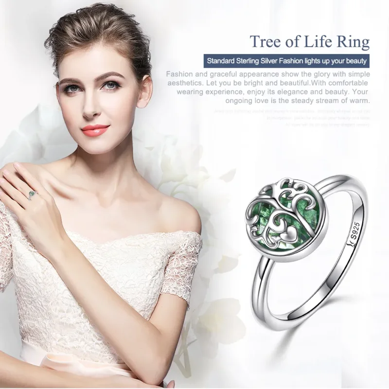 (image for) Pandora Style Silver Tree of Life Ring - SCR053 - View 2