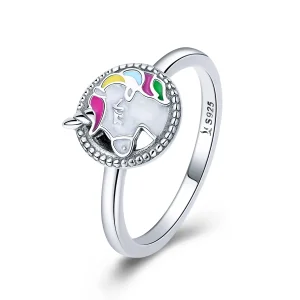 (image for) Pandora Style Silver Unicorn Memory Ring - SCR388