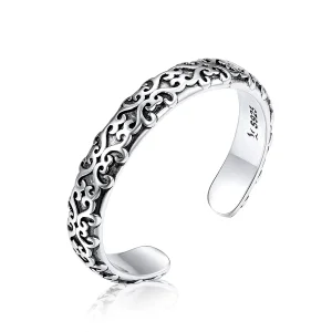 (image for) Pandora Style Silver Vintage Pattern Open Ring - SCR657