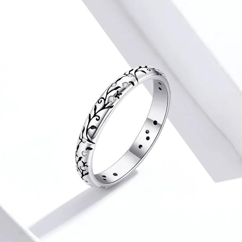 (image for) Pandora Style Silver Vintage Vine Ring - SCR659 - View 2