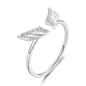 (image for) Pandora Style Silver Wings Open Ring - BSR108