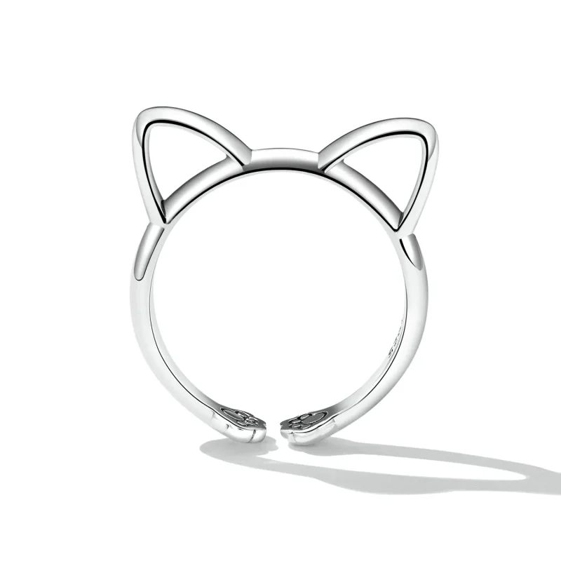 (image for) Pandora Style Simple Cat Open Ring - SCR832 - View 3
