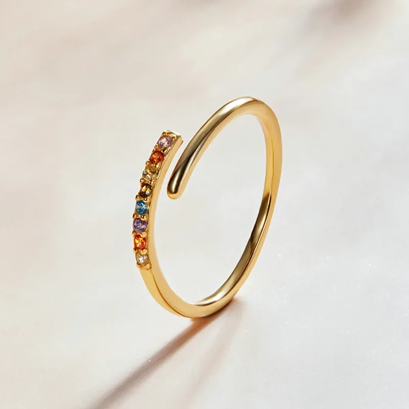 (image for) Pandora Style Simple Cubic Zirconia Open Ring - SCR748 - View 2
