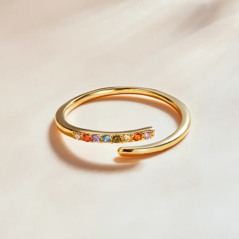 (image for) Pandora Style Simple Cubic Zirconia Open Ring - SCR748 - View 3
