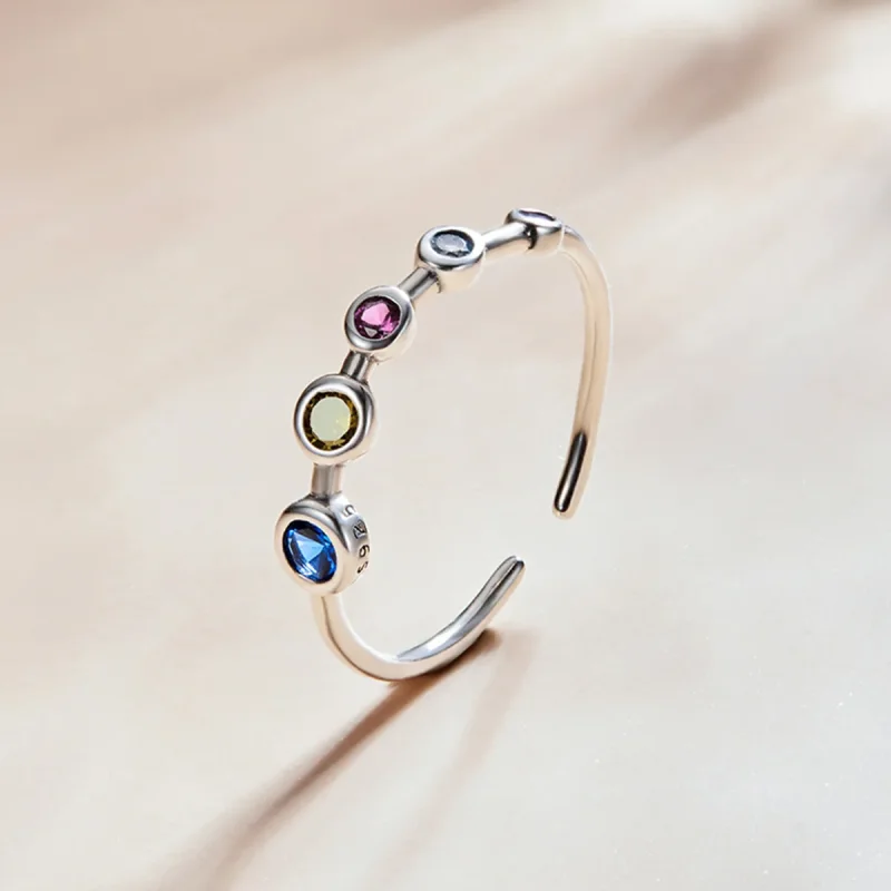 (image for) Pandora Style Simple Round Zirconium Open Ring - SCR749 - View 2