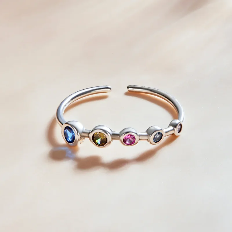 (image for) Pandora Style Simple Round Zirconium Open Ring - SCR749 - View 3
