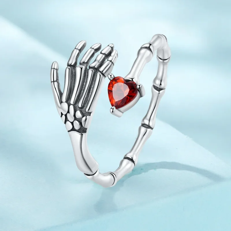 (image for) Pandora Style Skull Hand Open Ring - SCR876 - View 2