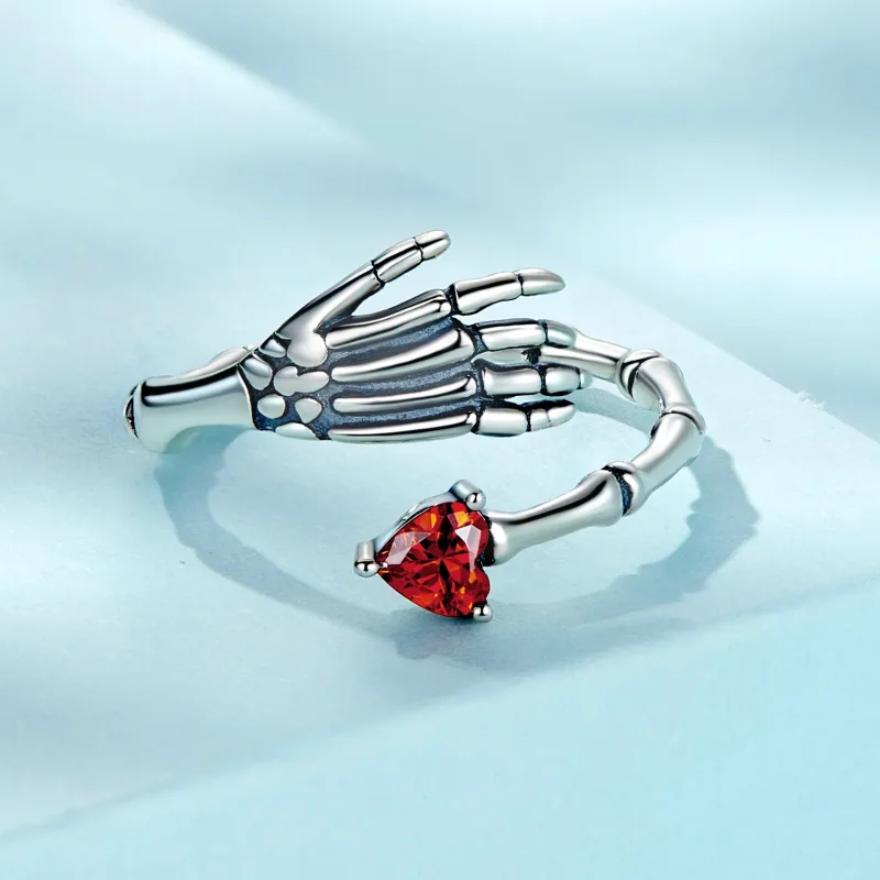 (image for) Pandora Style Skull Hand Open Ring - SCR876 - View 3