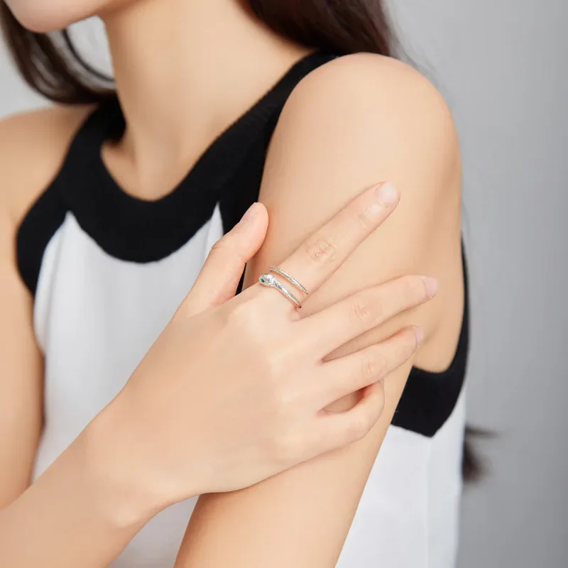 (image for) Pandora Style Snake Open Ring - BSR169 - View 7