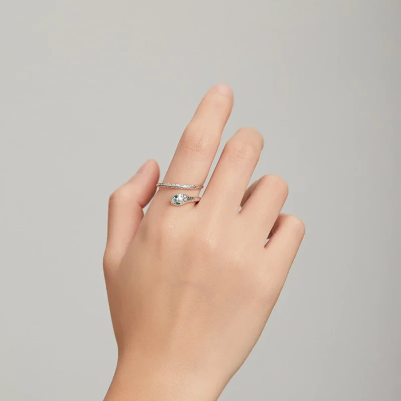 (image for) Pandora Style Snake Open Ring - BSR169 - View 8