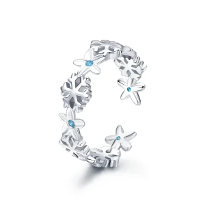 (image for) Pandora Style Snow Flower Open Ring - BSR015