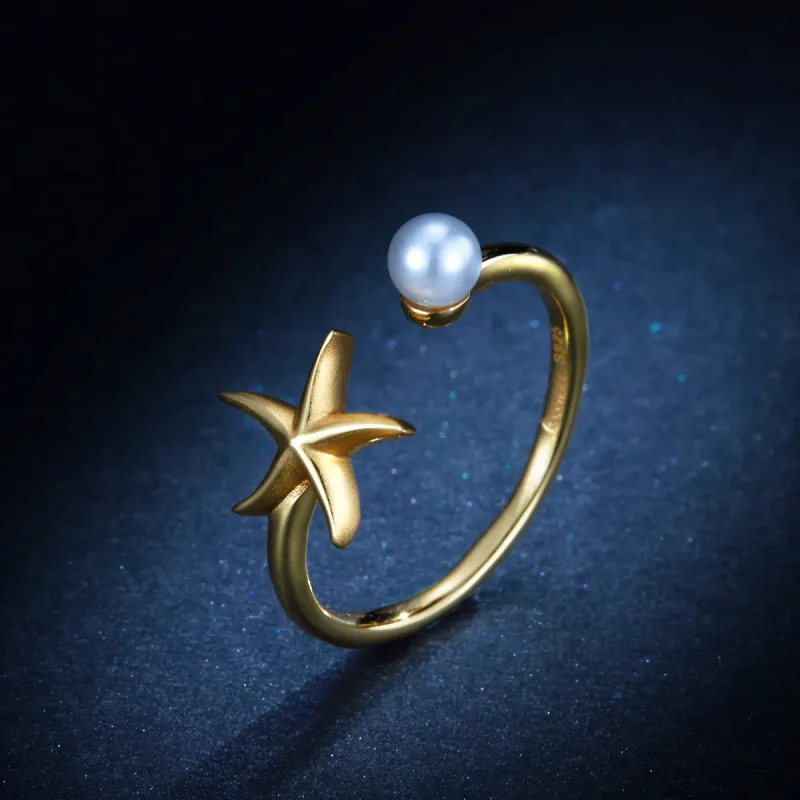(image for) Pandora Style Summer Starfish Open Ring - BSR064 - View 5