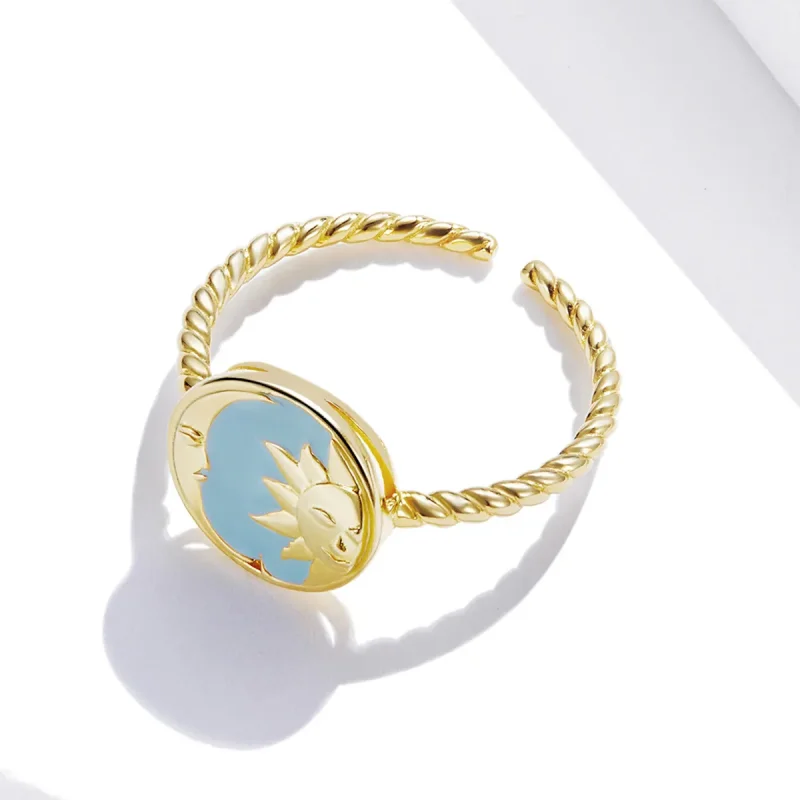 (image for) Pandora Style Sun and Moon Shine Together Open Ring - SCR732 - View 4