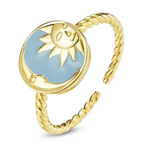 (image for) Pandora Style Sun and Moon Shine Together Open Ring - SCR732